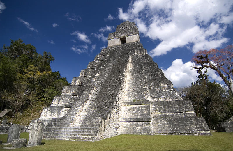 Mayan pyramid temple ruins at Tikal, Guatemala